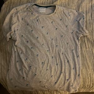 Denim and flower palm tree shirt